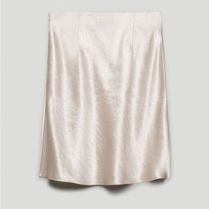 Babaton Cream Satin Pencil Skirt